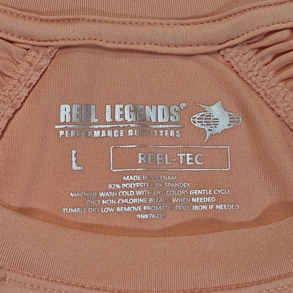 Reel Legends Performance‎ Top Womens Large Orange Reel Tec Boating Fishing Gear - Picture 3 of 5